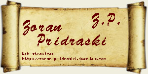 Zoran Pridraški vizit kartica